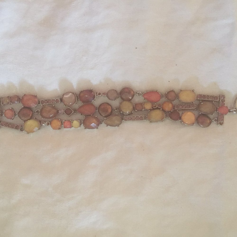 Triple Strand Pink Ivory Topaz Gemstone Bracelet